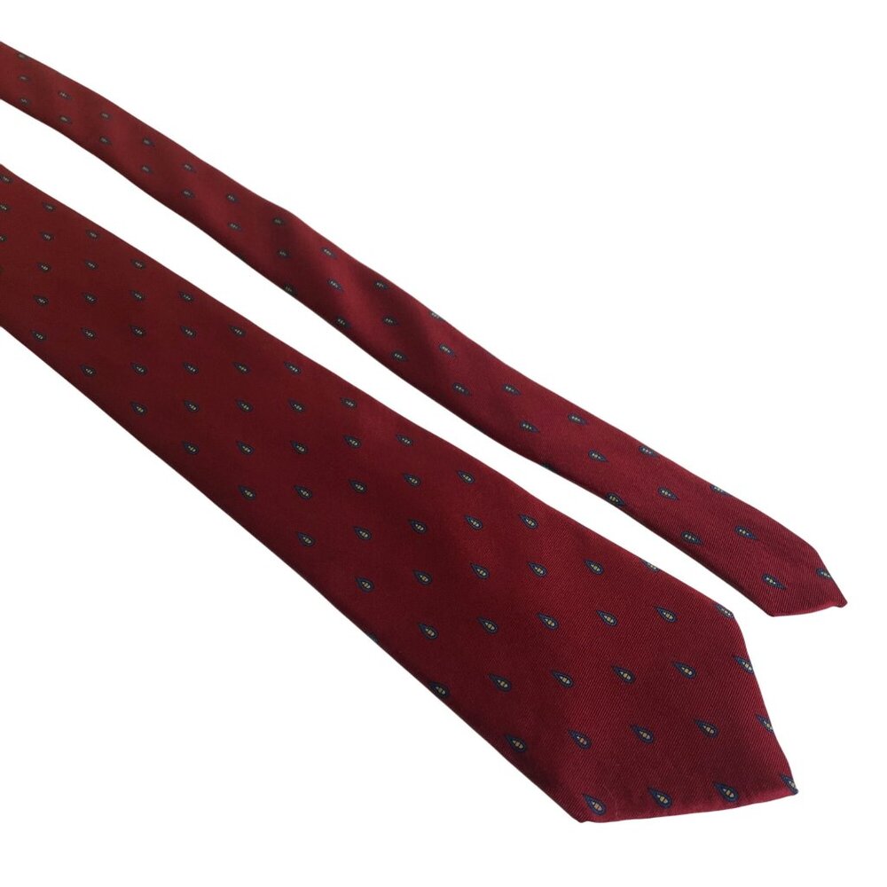 Giannelli Milan New York Tie Red Blue Teardrop Mens Necktie VTG Office Dad Gift